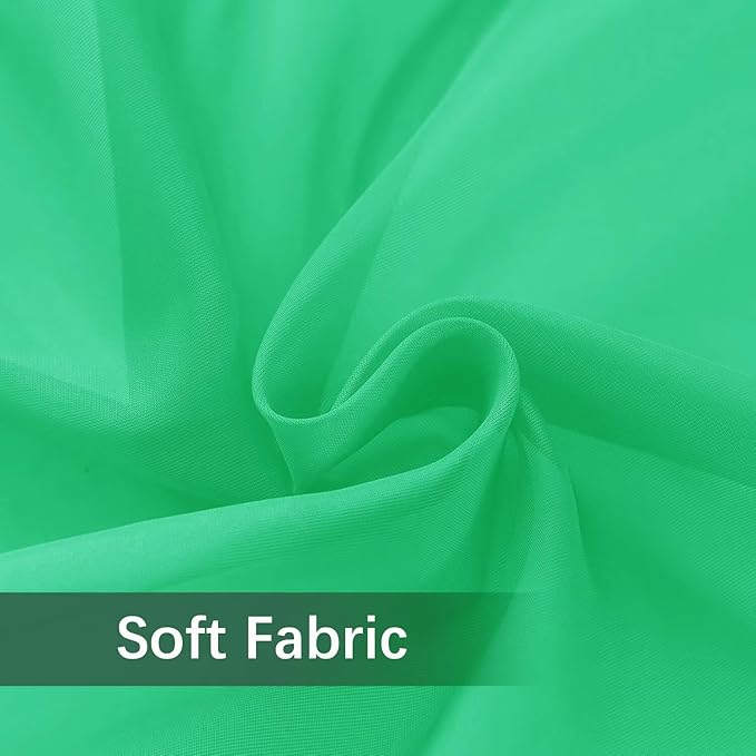 youleyar Solid Sheer Rod Pocket Curtain Voile Draperies 2 Panels White Beige Black Grey Ivory 52 Inch Width 90 Inch Long 1 Pair for Kitchen Bedroom Children Living Room Yard (Grass Green,52Wｘ90L)