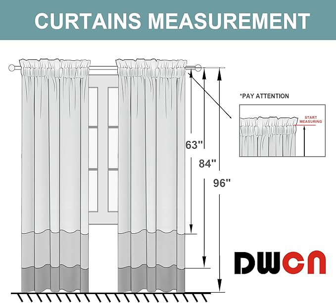 DWCN Blackout Curtains Thermal Insulated, Energy Saving & Noise Reducing Bedroom and Living Room Curtains, Ivory, W 42x L 45 Inch, Set of 2 Rod Pocket Curtain Panels