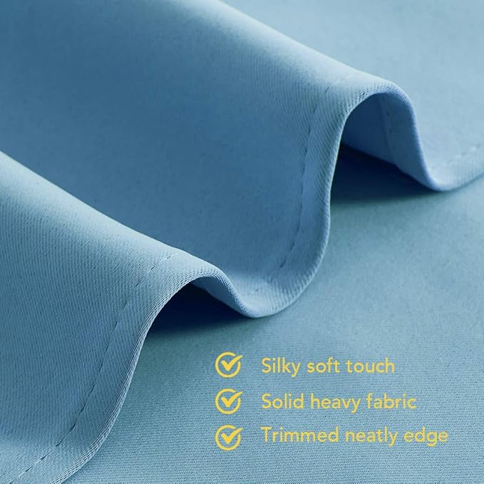 NICETOWN Blackout Curtains & Drapes for Bedroom, Teal Blue, W34 x L48, Set of 2, Triple Weave Grommet Top Thermal Insulated Light Blocking Panels for Bathroom/Living Room
