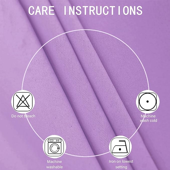 LEMOMO Blackout Curtains 66 x 72 Inch Long Lavender Curtains Set of 2 Panels Room Darkening Curtains for Bedroom and Living Room