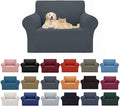 Cupuamon 2026 New Stretch Chair Sofa Slipcovers Couch Cover for 1 Seater Furniture Protector Sofa Covers with Elastic Bottom Jacquard Fabric Small Checks for Pets, Kids - Grey