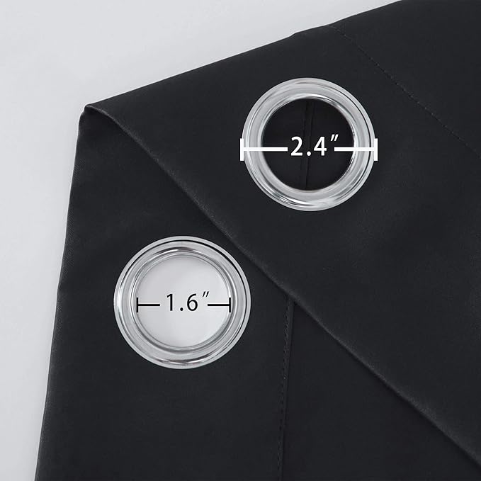 LEMOMO Blackout Curtains 66 x 84 inch/Black Curtains Set of 2 Panels/Thermal Insulated Room Darkening Bedroom Curtains