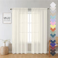 Lecloud Ivory Sheer Curtain Panels 72 Inch Length, Light Filtering Window Curtain Drapes Treatment for Living Room, Breathable Rod Pocket Sheer Curtains for Bedroom, 2 Panels, Each 40" Wx72 L