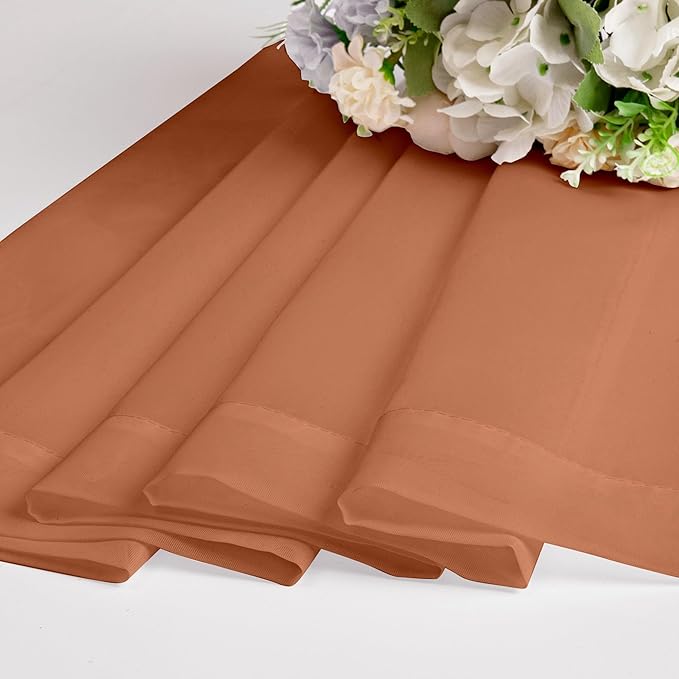 Chyhomenyc Orange Sheer Curtains 30 inch Length 2 Panels, Light Filtering Voile Rod Pocket Short Window Curtians for Bathroom Living Room Farmhouse Small Windows, 42Wx30L inches