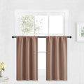 RYB HOME Kitchen Blackout Curtains Over Sink 36 inch Length, Rod Pocket Summer Light UV Blocking Energy Efficient, Cabinet Shelf Cupboard Coverings, Width 29 by Length 36, Mocha, 2 Panels