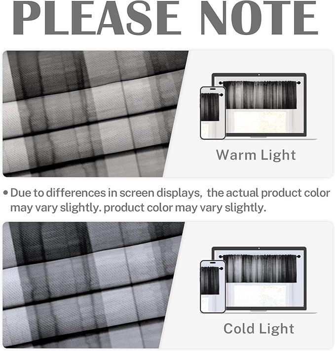 Emvency 2 Pack Valances Window Treatments, Black and Grey Striped Abstract Blackout Drapes Adjustable Curtain for Windows Living Room Kitchen Over Sink, 52x12 Inch Rod Pocket Valances
