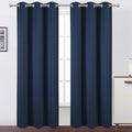 LEMOMO Navy Blue Blackout Curtains 34 x 84 Inch Length/Set of 2 Curtain Panels/Thermal Insulated Room Darkening Blackout Curtains for Bedroom