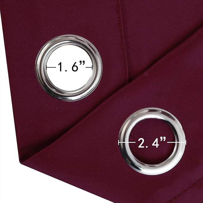 LEMOMO Burgundy Red Blackout Curtains 42 x 54 Inch Length Set of 2 Panels Grommet Bedroom Curtains for Living Room
