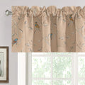 H.VERSAILTEX Blackout Curtain Valances for Kitchen Window/Living Room/Bathroom Privacy Added Rod Pocket Home Decoration Winow Valance, 52" W x 18" L, Birds in Taupe