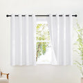 NICETOWN Cafe Curtains 100% Blackout Window Treatments, Grommet Thermal Drapes Heat Blocking Sound Reducing Curtains for Bathroom/Bedroom, White, W52 x L45, 2 Panels