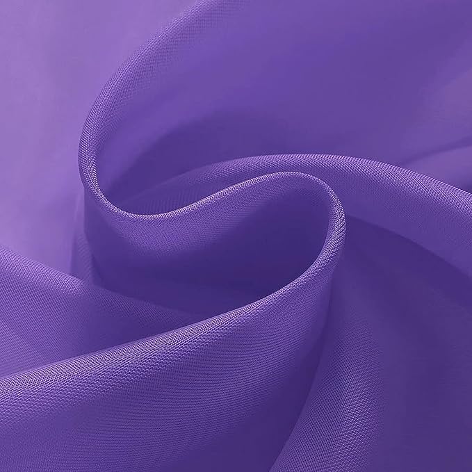 SpaceDresser Sheer Voile Window Treatment Rod Pocket Curtain Panels for Kitchen Bedroom Living Room Drapes Sunlight Filtering Privacy Semi Home Decor Assorted (Purple, 52 W x 63 L)