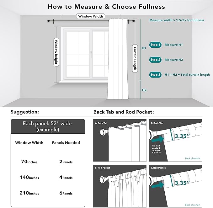 Deconovo Blackout Curtains, Thermal Insulated, W70 x L108 2 Panels, Back Tab, Machine Washable, Room-Darkening Drapes for Bedroom/Living Room Burgundy Red