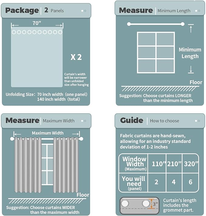 BGment Room Darkening Curtains 84 Inches Long - Grommet Thermal Insulated Drapes Window Treatment Curtains for Bedroom, 2 Panels, 70 x 84 Inch, Light Grey