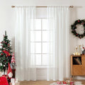 MIULEE 2 Panels Solid Color Sheer Window Curtains Elegant Window Voile Panels/Drapes/Treatment for Bedroom Living Room (54 X 84 Inches Ivory)