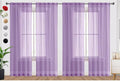 SpaceDresser Lavender Sheer Curtains 4 Panels Rod Pocket Semi-Sheer Curtain 72 Inches Long Light Filtering Voile Window Drapes for Bedroom Living Room Kitchen, Each 52W x 72L