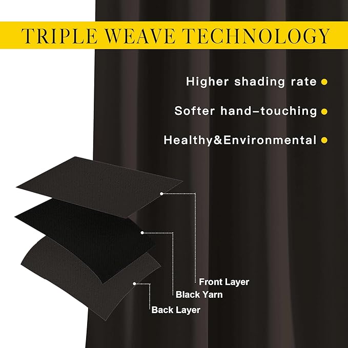 NICETOWN Blackout 102 inch Curtains for Living Room, Grommet Thermal Insulated Room Darkening Curtains for Bedroom/Living Room, 2 Panels, W52 x L102, Toffee Brown