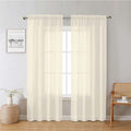 Lecloud Cream Sheer Curtains 78 Inches Long 2 Panels, Elegant Light Filtering Voile Breathable Curtains, Gauzy Window Decor with Top Dual Rod Pocket for Living Room Bedroom, Each 42" W x 78" L