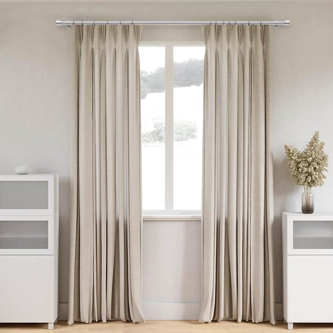 GEEBOBO Silver Curtain Rods for Windows 66 to 120 Inch, 1 Inch Adjustable Heavy Duty Easy Install Curtain Rods Set for Outdoor, Patio, Farmhouse, Bedroom, Living Room (Silver, 30"-120")