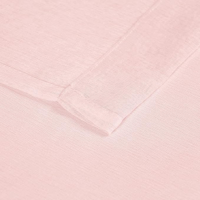 DWCN Blush Pink Sheer Curtains Semi Transparent Voile Rod Pocket Curtains for Bedroom and Living Room, 52 x 45 inches Long, Set of 2 Panels