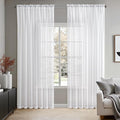 MIULEE 2 Panels Solid Color White Sheer Window Curtains Elegant Window Voile Panels/Draperies/Treatment for Bedroom Living Room (70 X 90 Inches White)