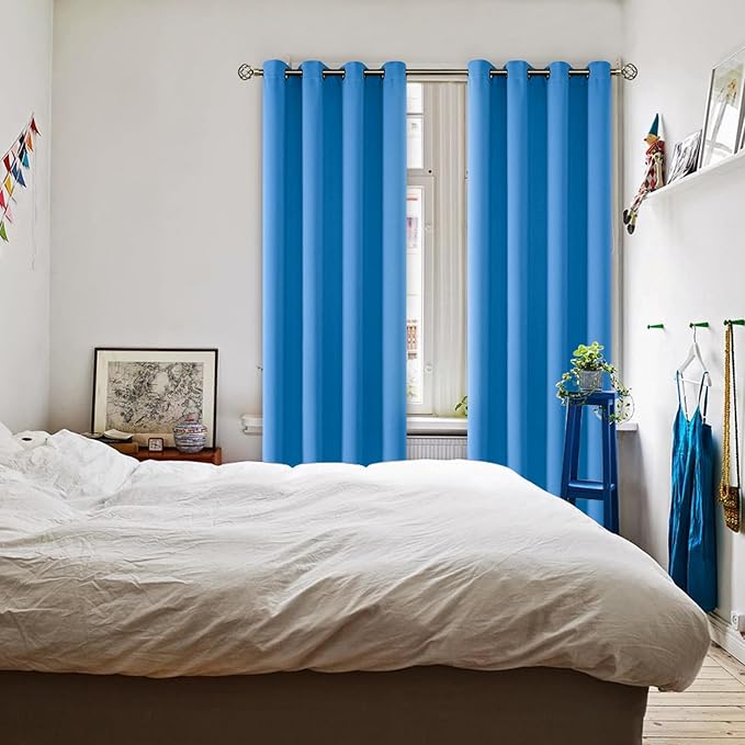 BGment Room Darkening Curtains 84 Inches Long - Grommet Thermal Insulated Drapes Window Treatment Curtains for Bedroom, 2 Panels, 52 x 84 Inch, Classic Blue