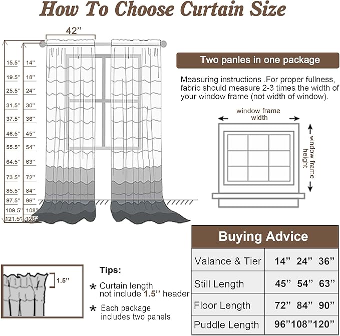 Chyhomenyc Orange Sheer Curtains 54 Inch Long 2 Panels, Short Voile Drapes for Dinning Small Windows Bathroom Living Room Bedroom, Rod Pocket, 42Wx54L Inches
