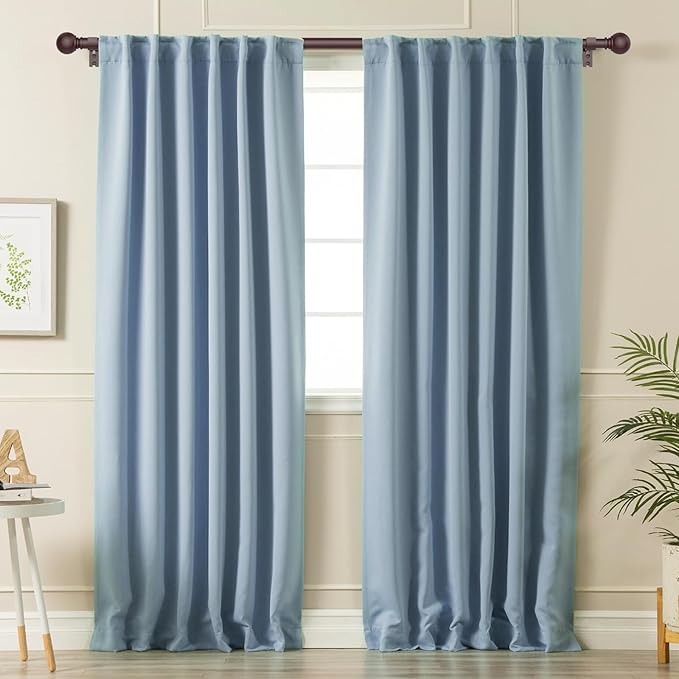 Bronze Curtain Rods for Windows with Brackets,5/8 Inch Diameter Small Curtain Rod Adjustable Set 32 to 90 Inches,Easy Install Drapery Rods