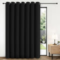 Joydeco Blackout Patio Sliding Door Curtains 90 Inches Long, Grommet Privacy Room Divider Curtains, Extra Wide Thermal Blackout Drapes for Bedroom Living Room (Black, 70Wx90L, 1 Panel)