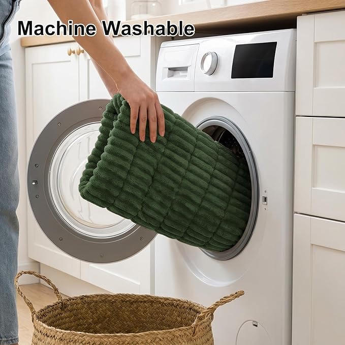 Smiry Couch Cover for Dogs Washable, Non Slip Fuzzy Pet Couch Covers for 3 Cushion Sofa Pet Friendly, Thick Soft Sofa Slipcovers Cushion Protector (Dark Green, 27.6" x 82.7")