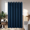 Joydeco Blackout Patio Sliding Door Curtains 84 Inches Long, Grommet Privacy Room Divider Curtains, Extra Wide Thermal Blackout Drapes for Bedroom Living Room (Navy Blue, 80Wx84L, 1 Panel)