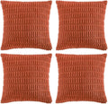 Fancy Homi 4 Packs Boho Burnt Orange Fall Decorative Throw Pillow Covers 18x18 Inch for Couch Bed Sofa, Rustic Modern Farmhouse Home Decor, Soft Plush Corduroy Cute Square Cushion Case 45x45 cm