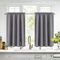 DWCN Blackout Curtains for Living Room Thermal Insulated, Energy Saving & Noise Reducing Bedroom Curtains, Grey, W 52x L 36 Inch, Set of 2 Rod Pocket Curtain Panels
