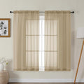 Gwine Taupe Sheer Curtains for Bedroom 54 inches Long 2 Panels, Light Filtering Voile Rod Pocket Curtains, Airy Transparent Sheer Drapes for Living Room, Each 42" Wx54 L