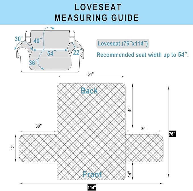 Reversible Loveseat Sofa Covers Couch Cover Furniture Protector(Loveseat,Chocolate/Beige)