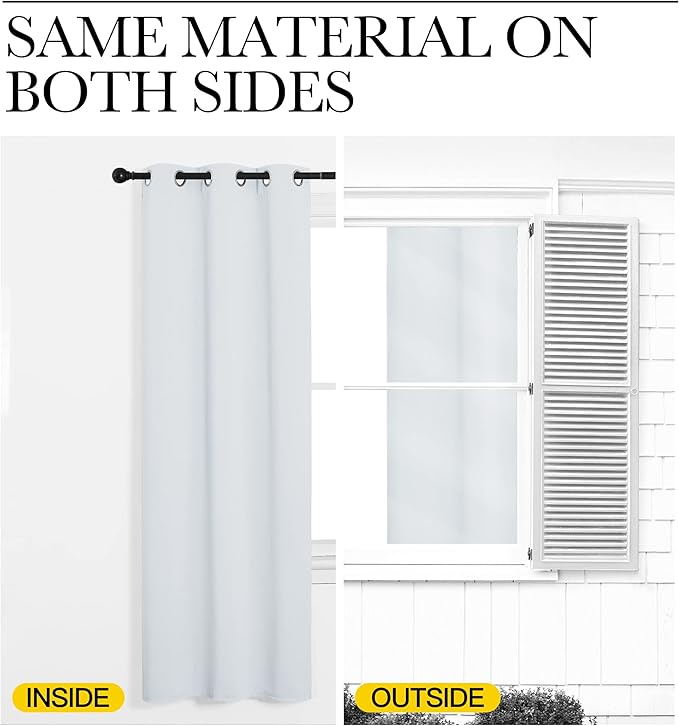 NICETOWN Room Darkening Draperies Curtains Panels, Window Treatment Thermal Insulated Grommet Room Darkening Curtains/Drapes for Bedroom (Greyish White, 2 Panels, W42" X L40")