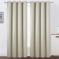 LEMOMO Light Beige Thermal Blackout Curtains/52 x 95 Inch/Set of 2 Panels Room Darkening Curtains