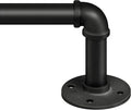 Zeerobee Curtain Rods for Windows 16 to 28, 1 Inch Industrial Wrap Around Black Curtain Rod, Indoor/Outdoor Room Divider Adjustable Drapery Pole, 16"-28"