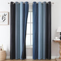 Estelar Textiler Blackout Curtains 102 Inches Long 2 Panels for Living Room, Navy Blue and Black Thermal Insulated Full Light Blocking Ombre Grommet Drapes for Bedroom, 52Wx102L