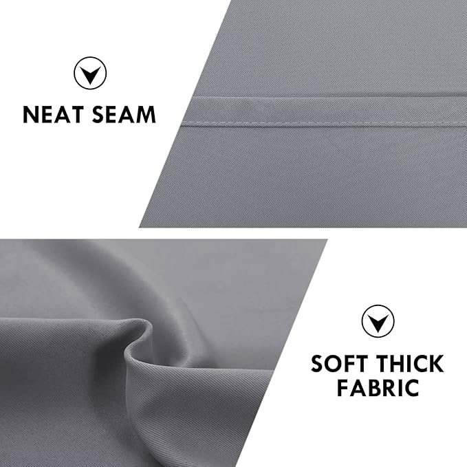 DWCN Blackout Window Curtain Panels, Light Blocking, Thermal Insulated, Energy Saving, Noise Reducing, Rod Pocket Top, Set of 2 (Width 42 Inch x Length 63 Inch, Grey)