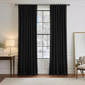 PONY DANCE Black Curtains 84 inch Long 2 Panels Burg for Bedroom - Back Tab & Rod Pocket Thermal Insulated Curtains Room Darkening Drapes for Living Room, 2 Panels, 52 x 84 Inch, Black