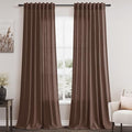 Nanspring Mocha Mousse Curtains 90 Inch Length 2 Panel Set Back Tab Rod Pocket Linen Boho Semi Sheer Light Filtering Neutral Farmhouse Decor for Living Room and Bedroom 52x90
