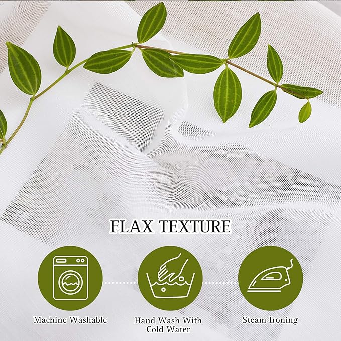 NICETOWN 45 inch Curtains White Semi Sheer, Grommet Light Filtering Window Treatments Privacy Drapes Casual Rustic Style for Kitchen/Bedroom, W29 x L45, 2 Panels