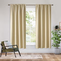 RYB HOME Bedroom Blackout Curtains 63 inches Long, 100% Blackout Thermal Insulated Noise Reducing Curtains for Living Room Nursury, 62 inches Wide by 63 inches Long, Biscotti Beige