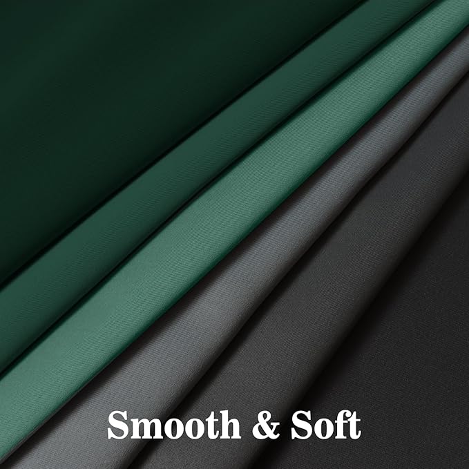 Yakamok Blackout Ombre Dark Green and Black Curtains-Gradient Room Darkening Curtain, Grommet Thermal Insulated Light Blocking Window Drapes Curtain for Living Room Bedroom,52 x 63 Inch,2 Panels
