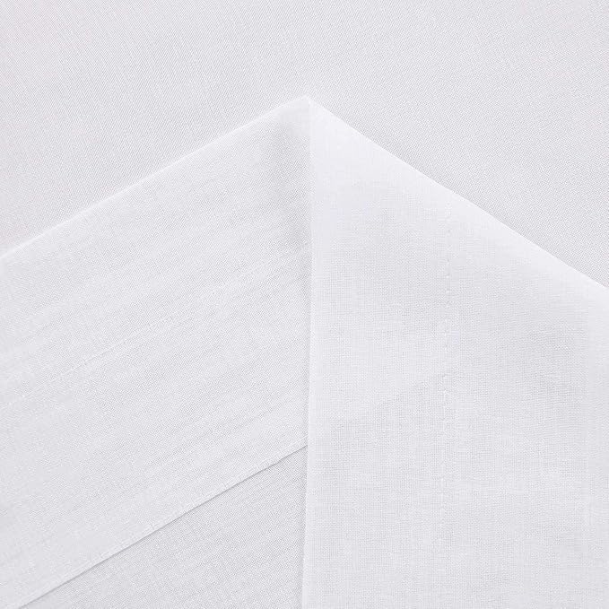 DWCN Sheer White Curtains 63 inch Length 2 Panels Set, Rod Pocket Solid Color Window Gauzy Treatments, Elegant Curtains & Drapes for Living Room/Bedroom/Kitchen, 2pcs, Each W70 x L63
