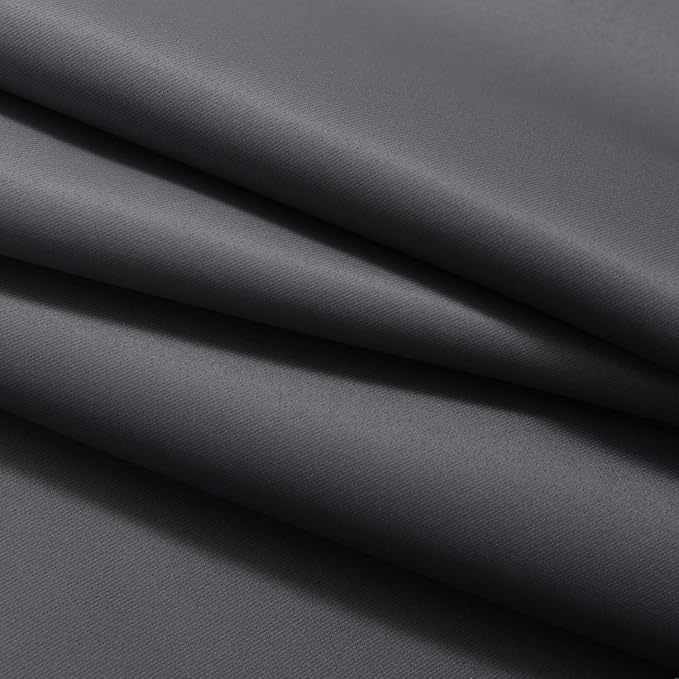 Yakamok Light Blocking Grommet Ombre Curtains,Symmetrical Gradient Color Curtains, Room Darkening Drapes for Bedroom (Black and Greyish White, 52x96 Inch, Set of 2)