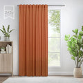 Pitalk 60 Inch Wide Curtains for Living Room 2 Panels Back Tab Pocket Drape Semi Sheer Linen Extra Large Burnt Orange Curtains for Home Office Hotel Flat Family Sunroom 5 FT Width by 9 FT Long 60x108