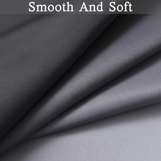 SimpleHome Ombre Curtains 42 x 63 Inch for Bedroom 2 Panels, Gradient Grey White to Black Light Blocking Thermal Insulated Grommet Room Darkening Window Curtain/Drapes for Living Room