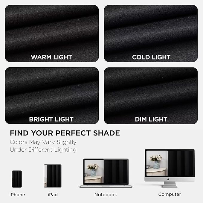 Joydeco Blackout Curtains 108 Inches Long 2 Panels Set, Thermal Insulated Long Curtains& Drapes 2 Burg, Room Darkening Drapes for Bedroom Living Room Window (Black, W37 x L108 Inch)