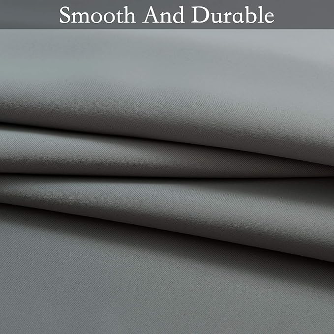 SimpleHome Ombre Room Darkening Curtains for Bedroom, Light Blocking Gradient Grey White to Grey Thermal Insulated Grommet Window Curtains Drapes for Living Room,2 Panels, 52x84 inches Length